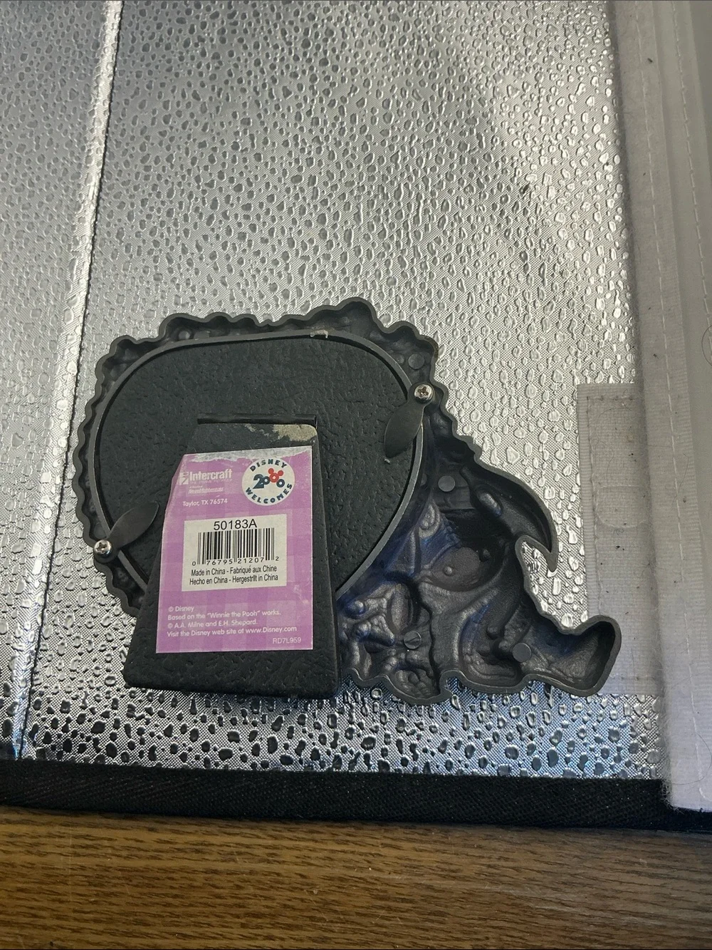 Vintage Winnie the Pooh Eeyore Heart -Shaped Metal Photo Frame